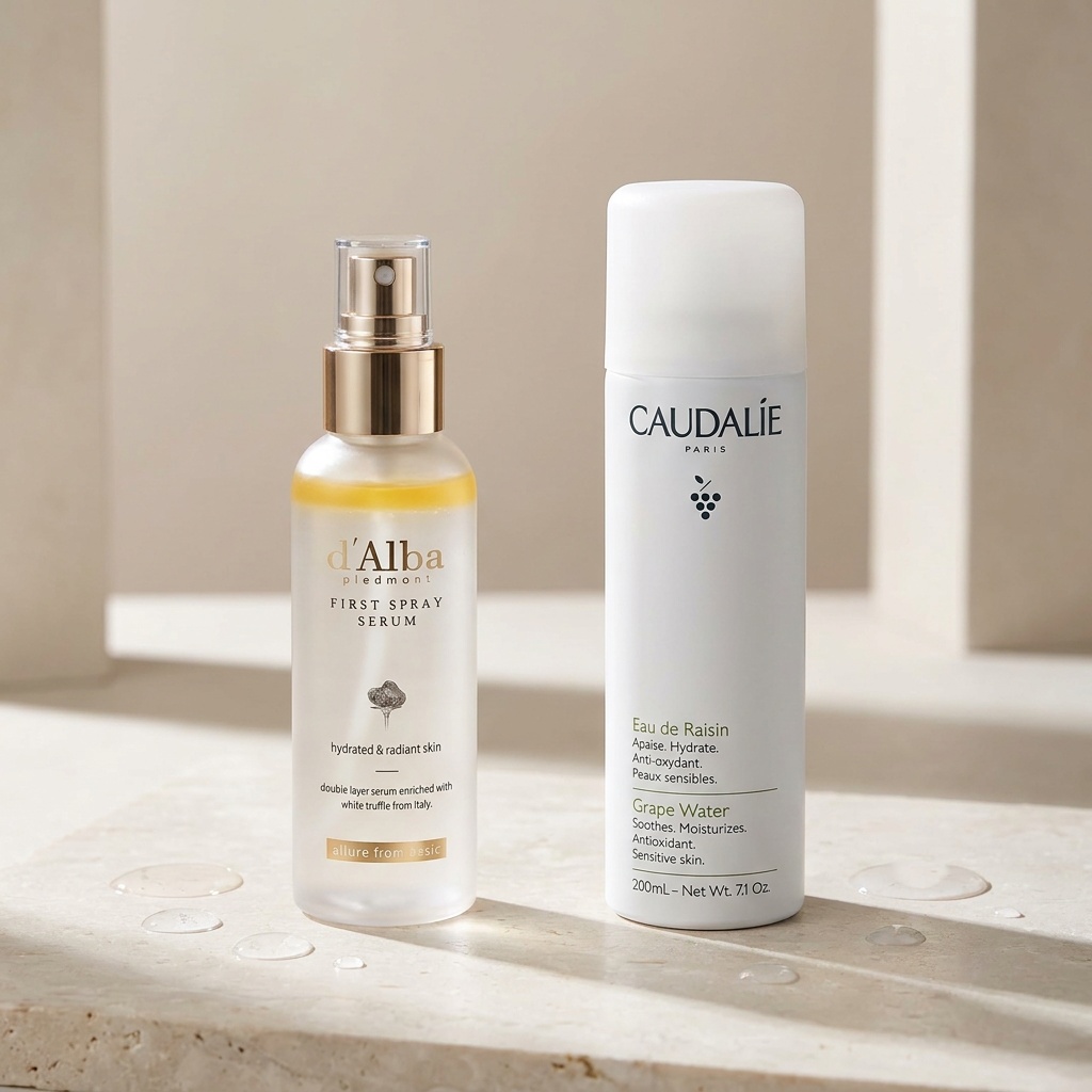 d'Alba vs Caudalie spray cuando se decide por contexto y no por promesa