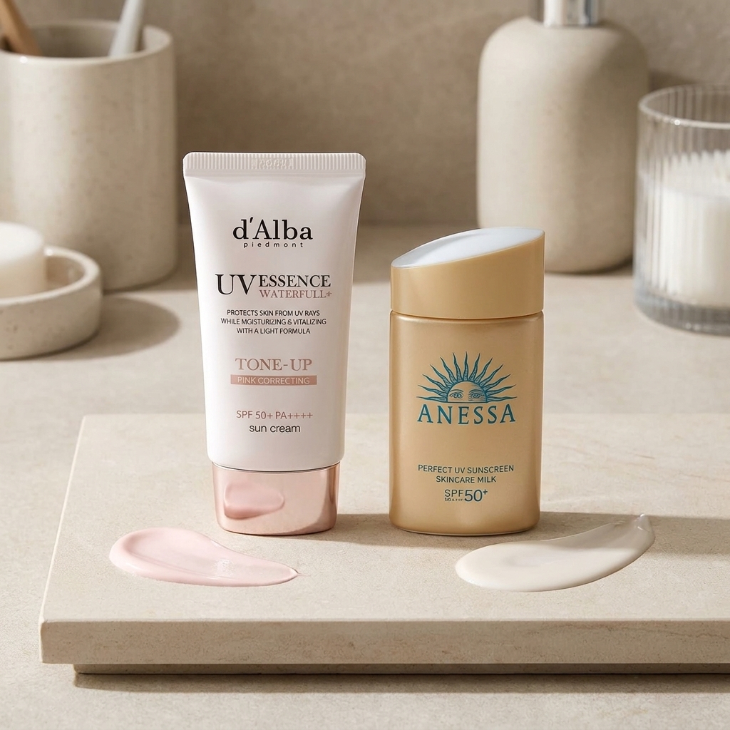 Protector solar D'Alba vs Anessa: diferencias clave