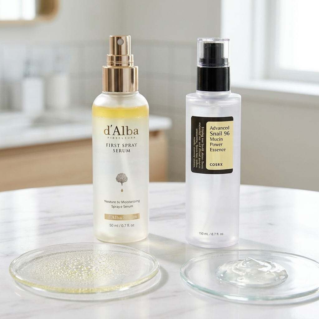 Texturas, “pelotillas” y maquillaje: dónde se nota más la diferencia entre d'Alba y COSRX