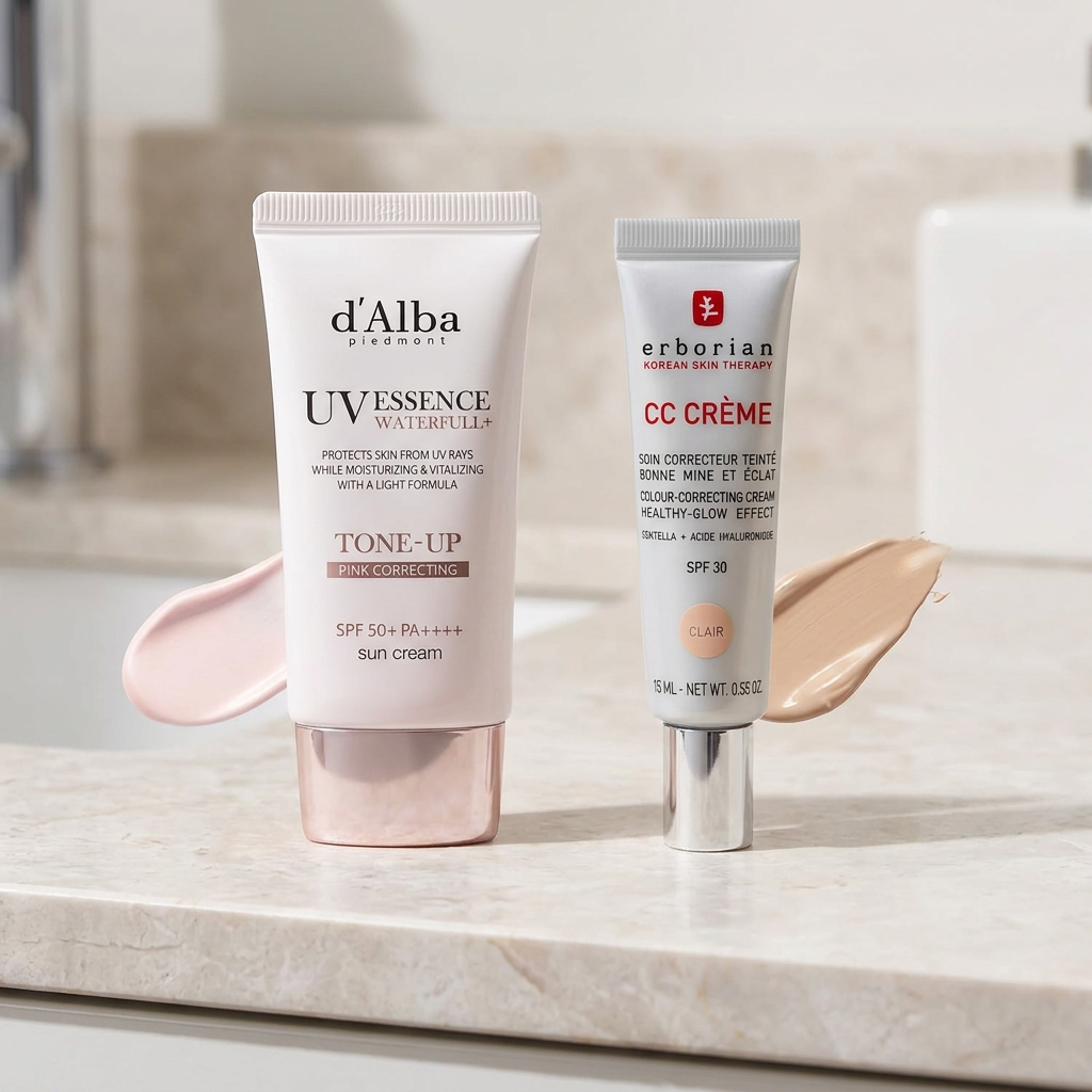 d'Alba Loción Solar Tonificante Waterfull SPF50+PA++++ frente a Erborian CC Crème SPF 30: dos enfoques, dos límites