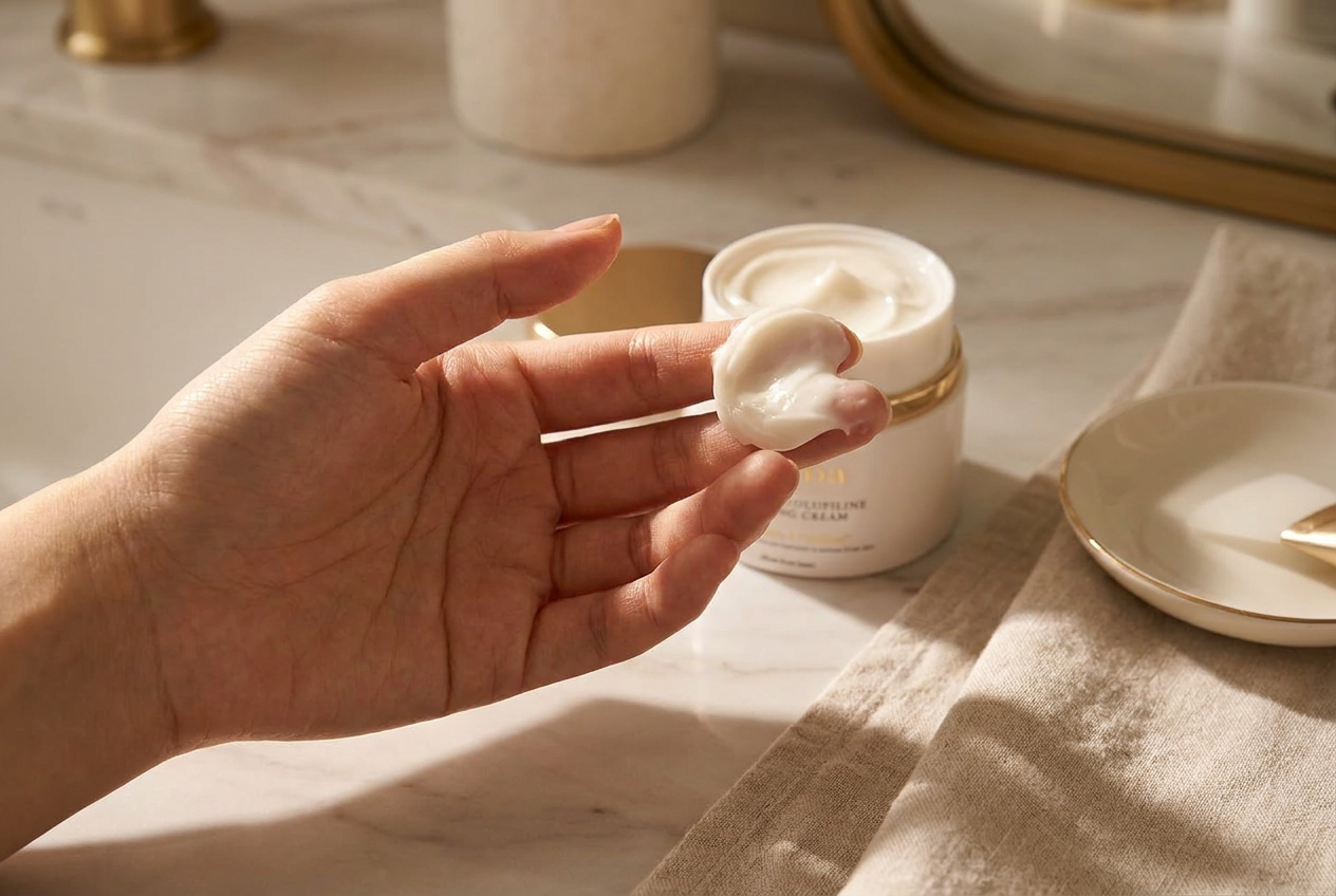 Antes del maquillaje con d’Alba