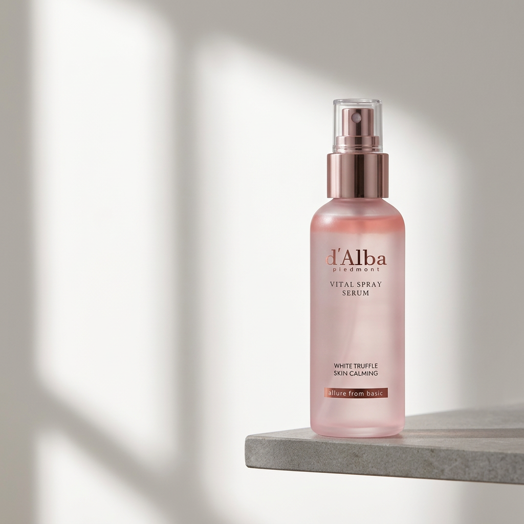 Vital Spray Serum con pulverizador rosado y nombre de la fórmula en el frontal.